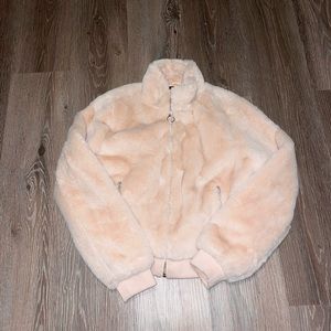 Pink soft fuzzy coat